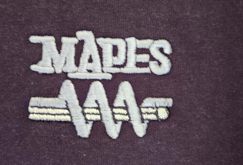 Embroidered silver MAPES logo
